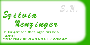 szilvia menzinger business card